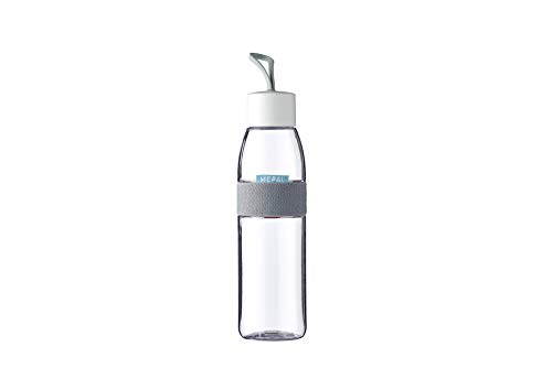 Mepal Trinkflasche Ellipse Weiß – 500 ml Inhalt – auch für kohlensäurehaltige Getränke – bruchfestes Material - auslaufsicher - Spülmaschinengeeignet