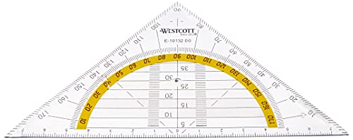 Westcott E-10132 00 Geometriedreieck Kunststoff bruchsicher, 14 cm, transparent