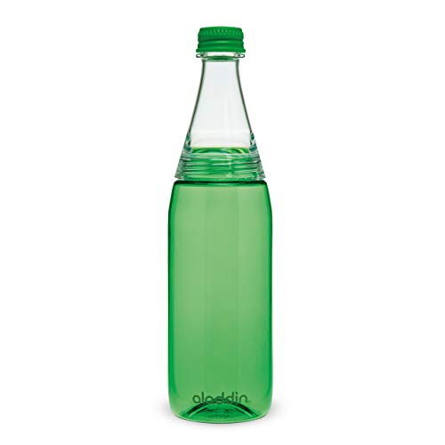 Aladdin Fresco Twist & Go Trinkflasche Kohlensäure Geeignet 700ml - Wasserflasche BPA Frei - Spülmaschinenfest - Doppelt Auslaufsicherer Deckel - für Kinder, Schule, Sport, Fitness, Outdoor - Grün