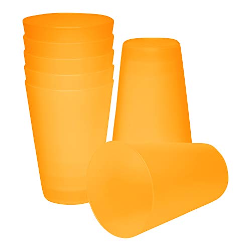 S&S-Shop 10 Plastik Trinkbecher 0,4 l - orange - Mehrwegtrinkbecher/Partybecher/Becher