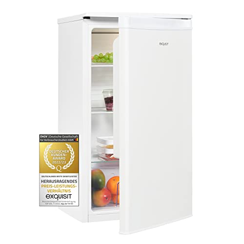 Exquisit Kühlschrank KS585-V-091F | 75 L Nutzinhalt | Temperaturregelung | Mit Gemüsefach | 3 Ablagen | wechselbarer Türanschlag | weiss…