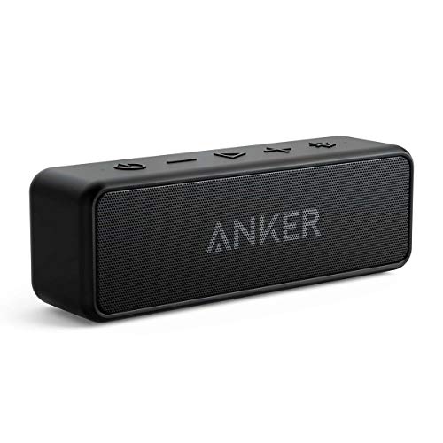 Anker SoundCore 2 Bluetooth Lautsprecher, Fantastischer Sound, Enormer mit Dualen Bass-Treibern, 24h Akku, Verbesserter IPX7 Wasserschutz, Kabelloser Lautsprecher für iPhone, galaxy usw.(Schwarz)
