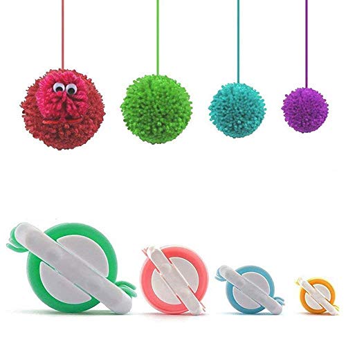 Pom Pom Maker, 4 Größen Fluff Ball Weaver Nadel PomPom Maker Sets-DIY Pompoms Handwerk Puppe Making Kits -Wool Garn Knitting Handwerk Werkzeug Set