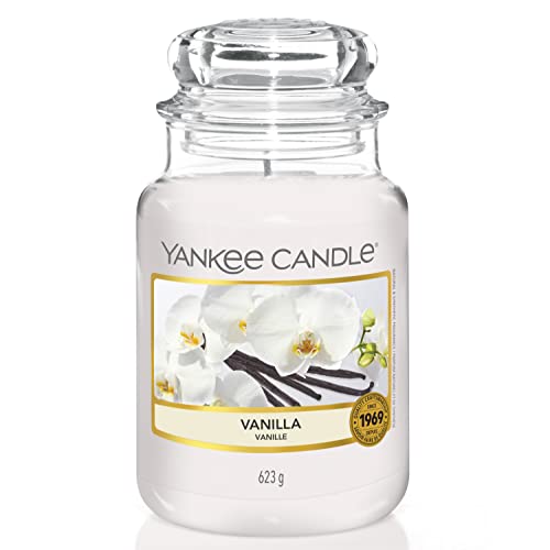 Yankee Candle Duftkerze im Glas (groß) – Vanilla – Kerze mit langer Brenndauer bis zu 150 Stunden – Perfekte Geschenke für Frauen
