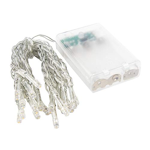 20er LED-Lichterkette | warmweiß | 5 mm Lampen-Ø | 15 cm Abstand | inkl. Timer-Funktion (6 Stunen AN | 18 Stunden AUS) | batteriebetrieben | Gesamtlänge: 300 cm