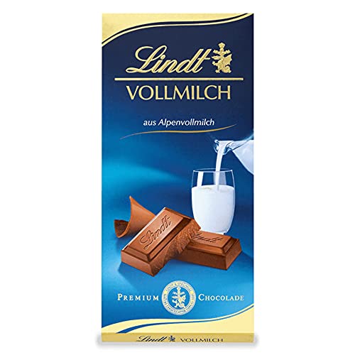 Lindt Schokolade Vollmilch | 100 g Tafel | Aus zartschmelzender Alpenvollmilch-Schokolade | Schokoladentafel | Schokoladengeschenk, 100g (1er Pack)