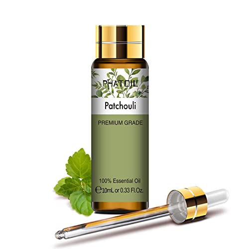 PHATOIL Ätherisches Öl Patchouliöl Bio 10 ml, Ätherische Öle Patchouli Reine Naturrein für Diffuser, Therapeutischer Qualität Aromatherapie Duftöle für Luftbefeuchter, Kerzen, Duftlampe