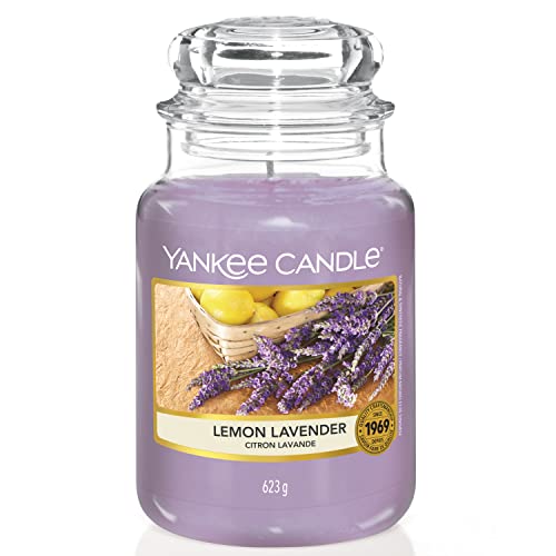 Yankee Candle Duftkerze im Glas (groß) – Lemon Lavender – Kerze mit langer Brenndauer bis zu 150 Stunden – Perfekte Geschenke für Frauen