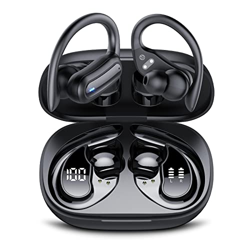 vamout Bluetooth kopfhörer in Ear, kopfhörer kabellos Bluetooth 5.3, 56H mit Ladekoffer LED Anzeige, Dual LED, IPX7 wasserdichte Sport Kopfhörer Tiefer Bass