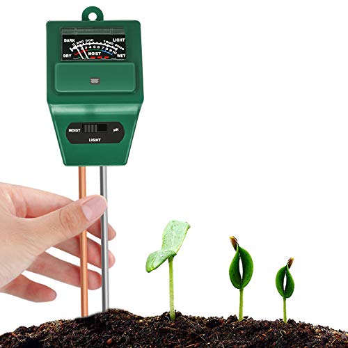 Bearbro 3 in 1 Bodentester Boden-Feuchtigkeitsmesser für Feuchtigkeit/Sonnenlicht/pH-Tester für Pflanzen,Garten, Bauernhof, Rasen, drinnen und draußen, kein Batterien erforderlich