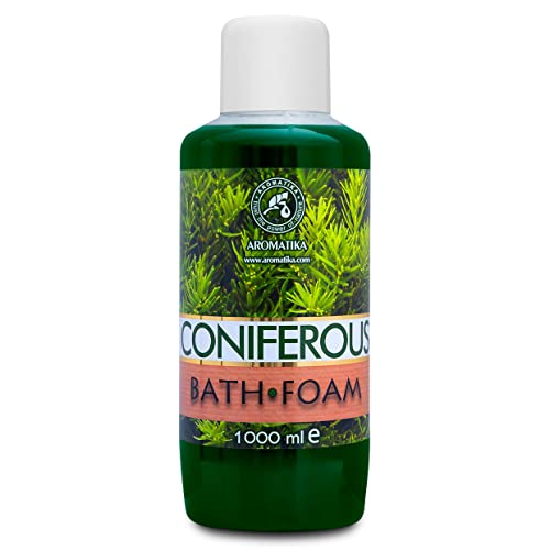 Badeschaum Nadelholz 1000ml - Badeschaum mit Ätherischem Zirbelkiefer Öl - Aromatherapie Badewanne - Körperpflege - Guter Schlaf - Baden - Entspannung - Gute Laune Badezusatz - Schaumbäder