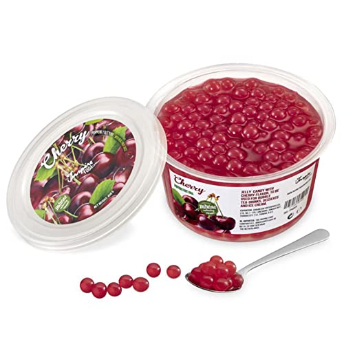 INSPIRE FOOD Bubble Tea Perlen Kirsche - 450 Gramm - Popping Boba Fruchtperlen | Mit echtem Fruchtsaft für Shakes, Smoothies | 100% vegan und glutenfrei, ohne künstliche Farbstoff