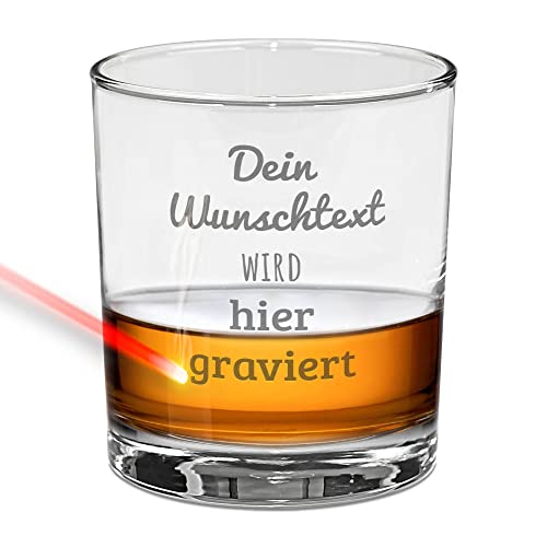 PR Print Royal Whiskyglas mit Gravur selbst gestalten - mit Name oder Wunschtext Personalisieren - Whisky Glas graviert Tumbler, Geschenk für Männer und Frauen | 315 ml, Whiskygeschenk