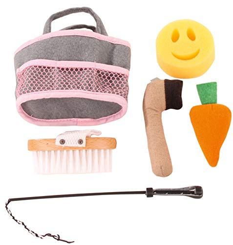 Götz 3402637 Black Beauty Pferdepflege-Set für Plüschpferde - 6-teiliges Pflegeset für Puppen- und Spielpferde