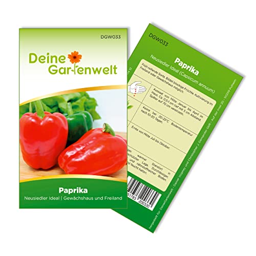 Paprika Neusiedler Ideal Samen - Capsicum annuum - Paprikasamen - Gemüsesamen - Saatgut für 30 Pflanzen