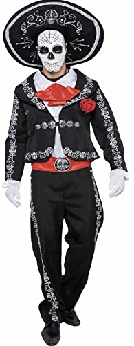 Spooktacular Creations Herren Tag der Toten Kostüm Mariachi Senor Kostüm Set Halloween Dress Up Party, Dia de Los Muertos (Large)