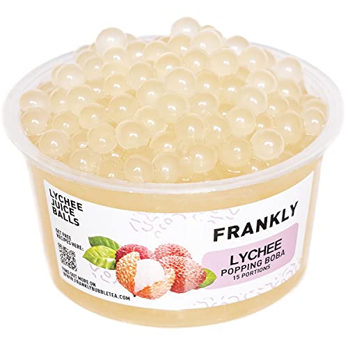 FRANKLY Popping Boba - Für Bubble Tea, Joghurt, Kuchen und Desserts (Litschi, 450g)