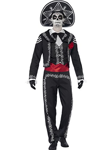 Smiffys Day of The Dead Herren Kostüm Skelett Mexikaner Halloween Gr.L