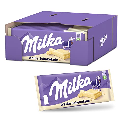 Milka Weiße Schokolade 22 x 100g, Zartschmelzende weiße Milka Tafel Schokolade