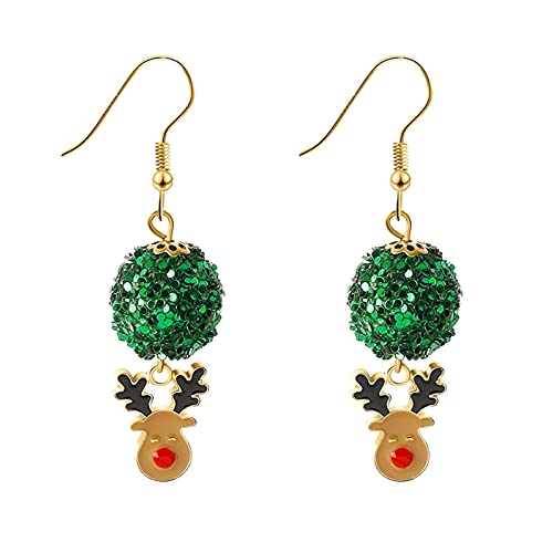 TT- Weihnachten Ohrringe für Damen Elk Candy Christmas Stocking Snowflake Earrings Ohrclips Geschenk Kinder Party Favors Pretend Play Dress Up Ohrring Geburtstag Geschenk Party (E, OneSize)