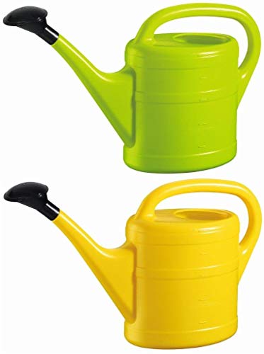Gießkanne 5L (2X) Blumenkanne Gartengießkanne + 1 GRATIS KARABINERHAKEN! Kunststoff-Gießkannen zur optimalen Bewässerung Ihrer Pflanzen