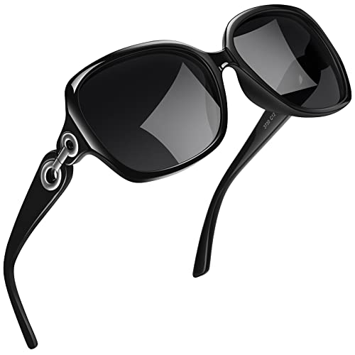 kunchu Sonnenbrille-Damen-Polarisiert UV400 im Retro Stil Vintage Unisex Rechteckige Sonnenbrille für Damen Große Sonnenbrille-Frauen
