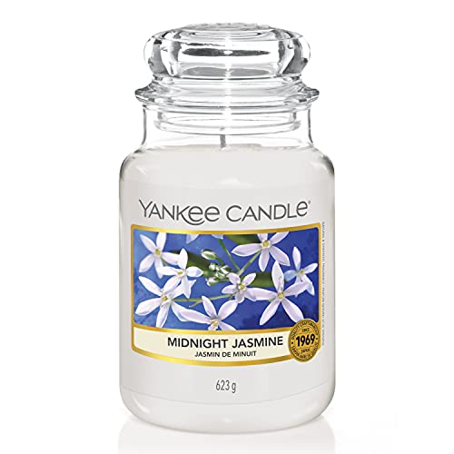 Yankee Candle Duftkerze im Glas (groß) – Midnight Jasmine – Kerze mit langer Brenndauer bis zu 150 Stunden – Perfekte Geschenke für Frauen