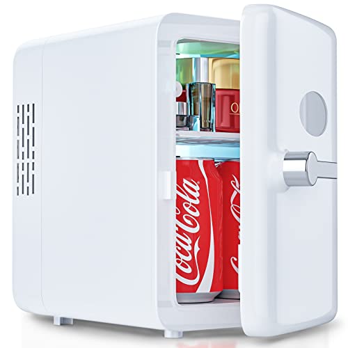 UOHHBOE Mini Kühlschrank 4L Tragbarer Getränkekühlschrank Kühlschrank Klein mit Kühl- und Heizfunktion AC 220V / DC 12V Steckdose und Zigarettenanzünder für Zuhause, Büro, Auto und Camping