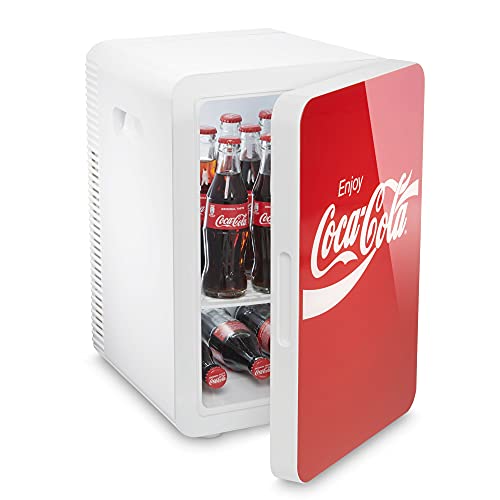 Coca-Cola MBF20 Classic Mini-Kühlschrank thermo-elektrisch, Rot/Weiss, 20 l, Kühlbox mit Kühl- und Heizfunktion, 12/230 V