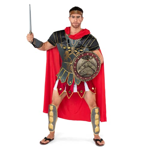 Spooktacular Creations Mutige Roman Gladiator Kostüm Set für Herren Halloween Verkleidung Dress Up Party (X-Large, Red)