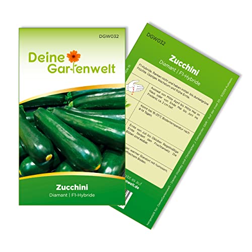 Zucchini Diamant F1 Samen - Cucurbita pepo - Zucchinisamen - Gemüsesamen - Saatgut für 5 Pflanzen