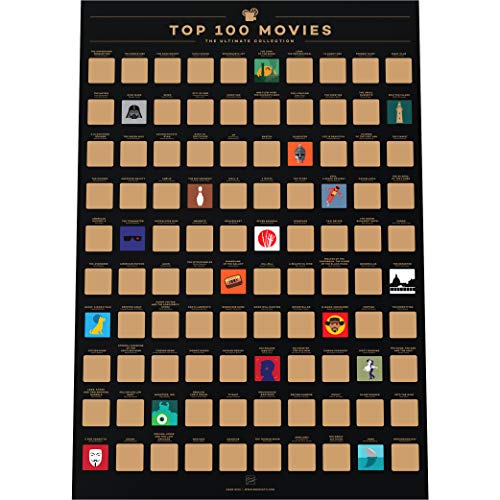 Enno Vatti Top 100 Filme Scratch Off Poster | Filmposter 42 x 60 cm | Rubbelposter Movie Bucket List | Film Poster als Geschenk für Kino Fans | Filmplakat zum rubbeln