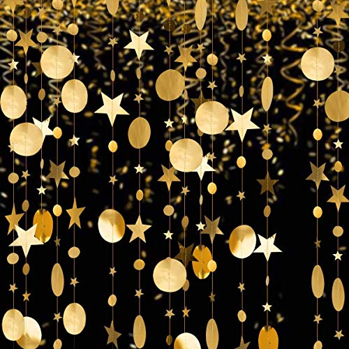 Gold Twinkle Little Star Party Girlanden Kit Metallic Glitter Matt Gross großes Papier Kreis Girlande Bunting Banner