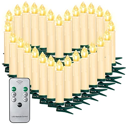 10/20/ 30/40 er Weihnachten LED Lichterkette Weihnachtskerzen Weihnachtsbaum Kerzen mit Fernbedienung Kabellos