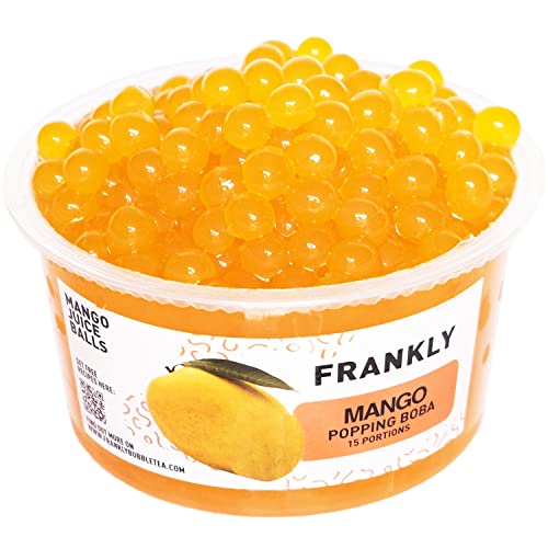 FRANKLY Popping Boba - Für Bubble Tea, Joghurt, Kuchen und Desserts (Mango, 450g)