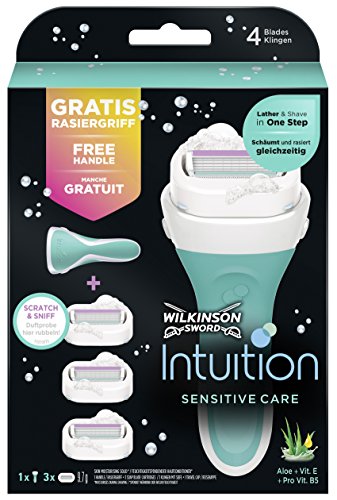 Wilkinson Sword Intuition Sensitive Care Vorteilspack Damen Rasierer mit 3 Ersatzklingen
