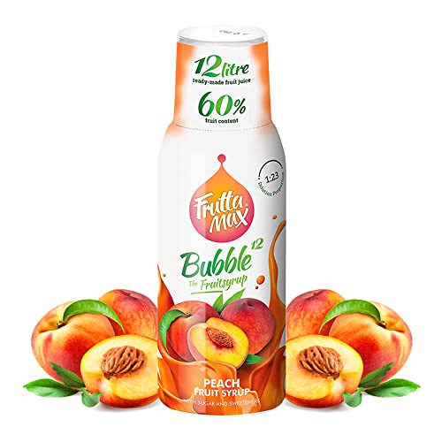 FruttaMax Pfirsich Getränkesirup Frucht-sirup Konzentrat | weniger Zucker | mit 60% Fruchtanteil 500ml