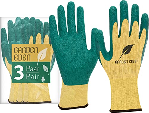 ACE Garden Eden Arbeits-Handschuh - 3 Paar robuste Schutz-Handschuhe für die Garten-Arbeit - EN 388-09/L (3er Pack)