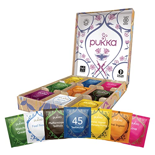 Pukka | Lieblingstee Selection Box | Bio | Umweltfreundliches Geschenk | 9 Tee-Varianten | 45 Teebeutel