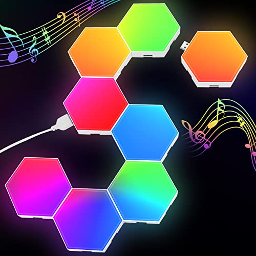 Hexagon - RGB Smart LED Panel Lights Sechseck Wandleuchten Gaming Wand Licht Musik Sync - 8 Pack Lichtpanels , Stimmungslichter Deko