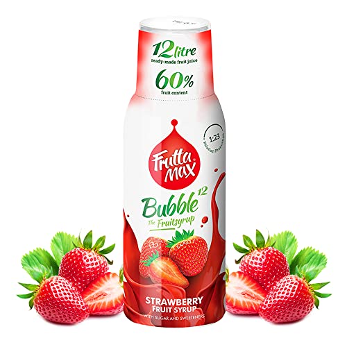 FruttaMax Erdbeere Getränkesirup Frucht-sirup Konzentrat | weniger Zucker | mit 60% Fruchtanteil | für Soda Maschine geeignet 500ml