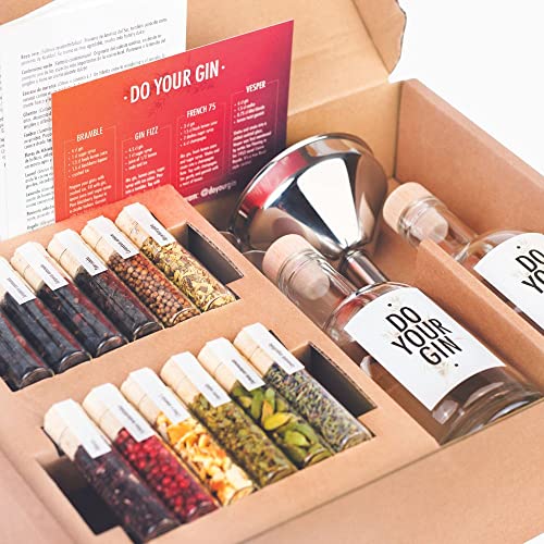 DO YOUR GIN | DIY Gin-Set – für zu Hause oder als Geschenk | Bekannt aus Sat1, Vogue, Spiegel | 12 Botanicals im Glas | Craft Gin zum Selber-Machen