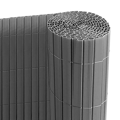 Ribelli® PVC Sichtschutzmatte mit Steg, extra stabil Sichtschutzzaun Sichtschutz Zaun Balkon Windschutz (90 x 300 cm, anthrazit)