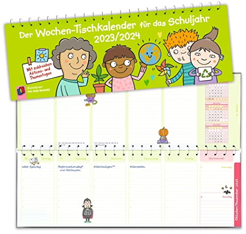 Der Wochen-Tischkalender für das Schuljahr 2023/2024: Mit zahlreichen Aktions- und Thementagen