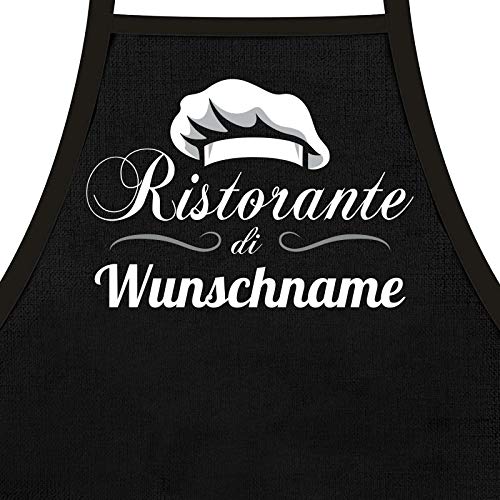 Kochschürze für Männer Ristorante di + Wunschname - als Geschenk Grillschürze oder Küchen Schürze personalisiert