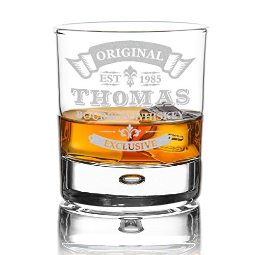 polar-effekt Whiskyglas Personalisiert 330 ml - Geschenk-Idee für Männer - Tumbler Whiskeyglas mit Gravur Name und Jahreszahl mit Motiv Original-Exclusive