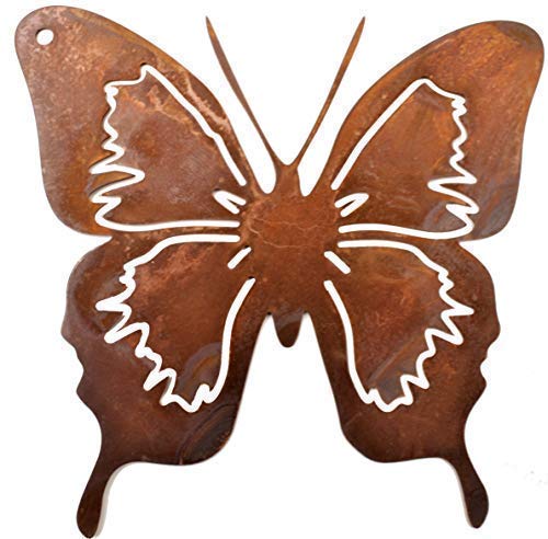Rostikal Schmetterling Deko 12 x 12 cm Rost Deko Frühling Hängedeko Fenster Edelrost Gartendeko