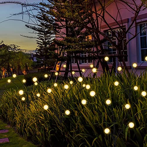 Solarlampen für Außen,Gartendeko Firefly Solar Pathway Lights, Außen Beleuchtung Glühwürmchen Licht Wasserdicht LED Birnen Deko für Fußweg Yard Patio Walkway Decor (4 Stück)