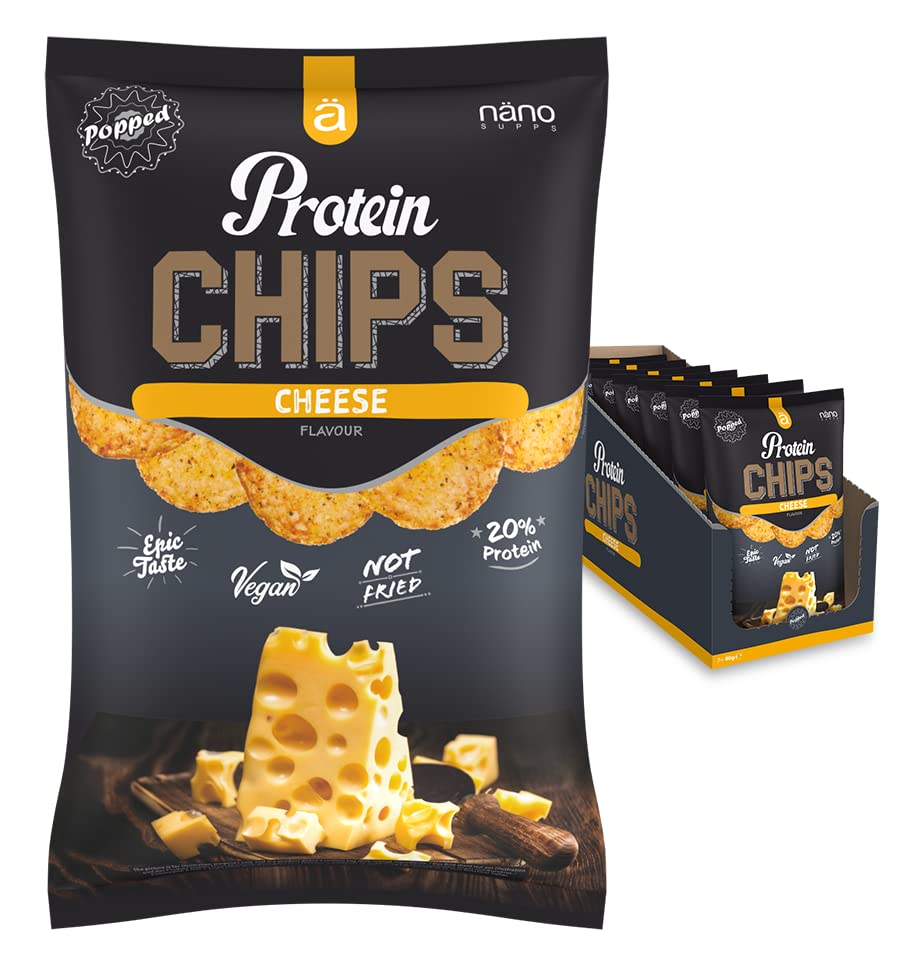 Nanosupps – Cheese 7 x 40g Chips - Eiweiss Chips mit 21% Protein - Protein Chips für eine gesunde Ernährung - Healthy Snacks ohne Reue genießen - Fitness Snack vor & nach dem Training